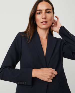 The Notched One Button Blazer in Seasonless Stretch