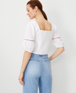 Petite Square Neck Puff Sleeve Top