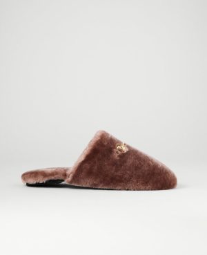 Weekend Collection Horsebit Fuzzy Slide Flat