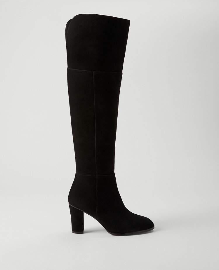Over The Knee Suede Block Heel Boot
