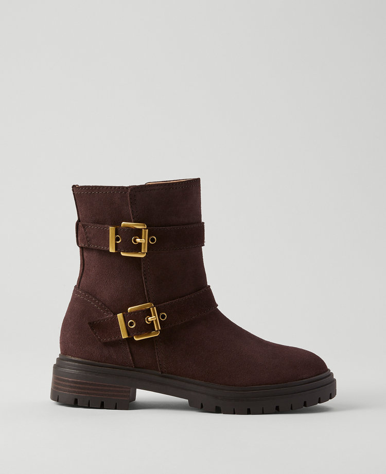 Weekend Collection Buckle Suede Bootie