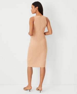 The Petite Cutaway Sheath Dress in Linen Blend