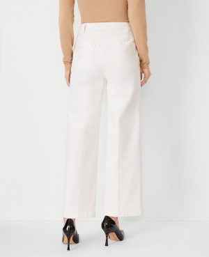 Petite Mariner High Rise Wide-Leg Crop Jeans in Ivory
