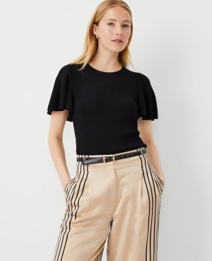 Petite Lightweight Flare Sleeve Sweater