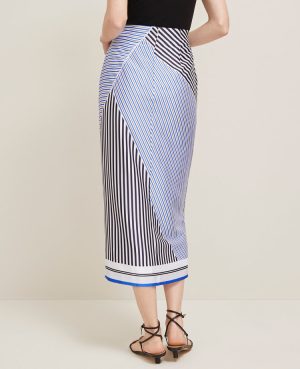 Striped Satin Sarong Skirt
