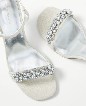 Studio Collection Crystal Skinny Strap Sandals