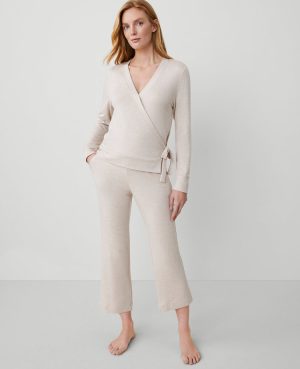 Heathered Wide-Leg Lounge Pant