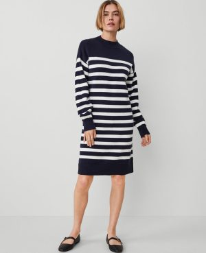 Petite Weekend Collection Striped Sweater Dress