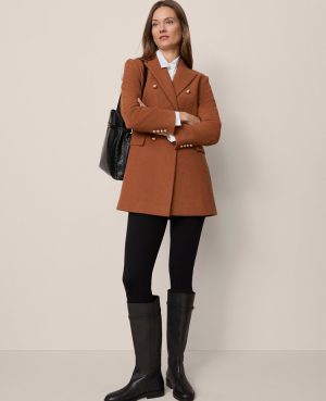 Fitted Long Double Breasted Coat