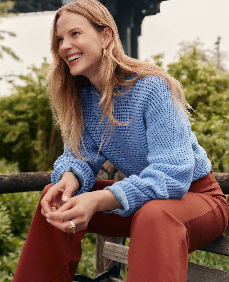 Weekend Collection Open Stitch Scalloped Sweater