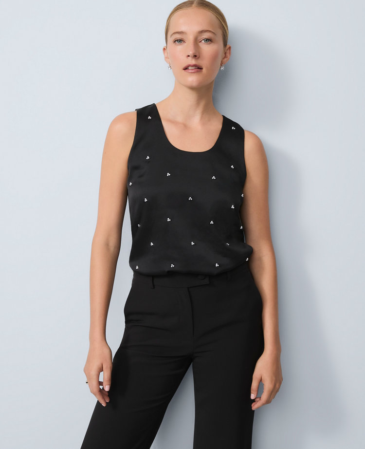 Pearl Embellished Sleeveless Top