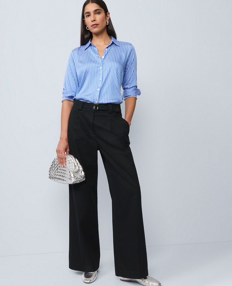 The Petite Belted Wide-Leg Pant
