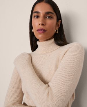 Cashmere Ribbed Turtleneck Sweater