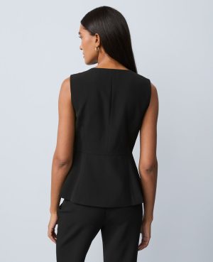 Crew Neck Peplum Vest