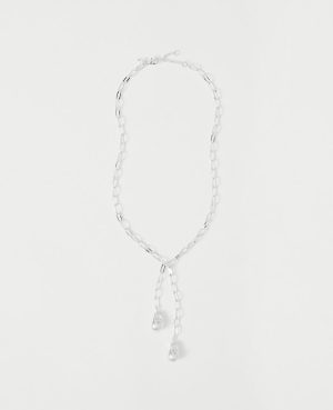Double Pearl Lariat Necklace
