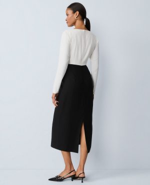 Petite Colorblock Twist Midi Dress