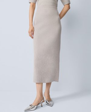 Petite Embellished Sweater Skirt