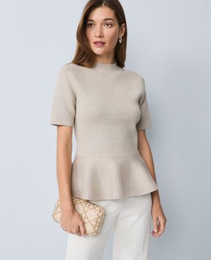 Metallic Peplum Top
