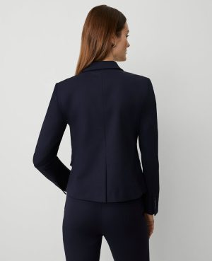 The Petite One-Button Blazer in Stretch Cotton