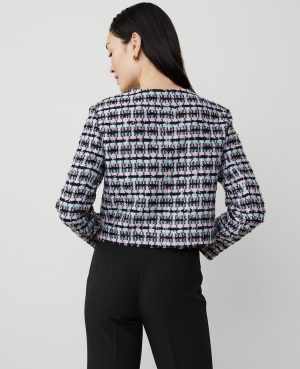 Petite Striped Tweed Cropped Jacket