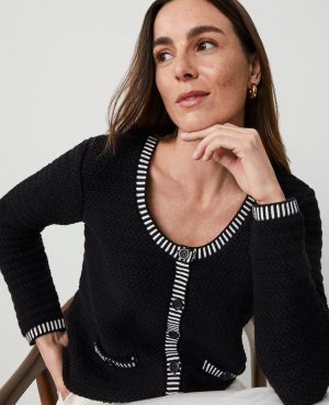 Geo Stitch Sweater Jacket