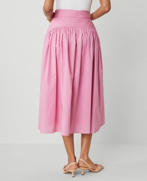 Belted Yoke Midi Skirt