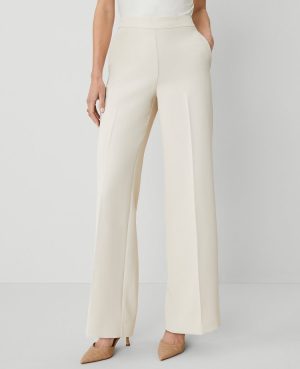 The Side-Zip Wide-Leg Pant in Fluid Crepe