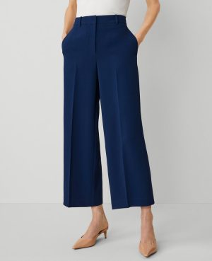 The Wide-Leg Cropped Pant in Fluid Crepe