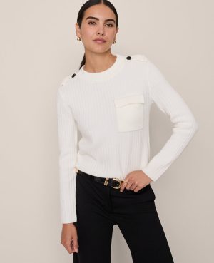 Ribbed Pocket Sweater