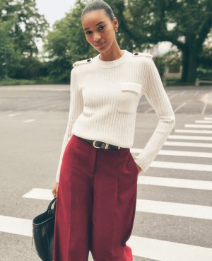 Ribbed Pocket Sweater