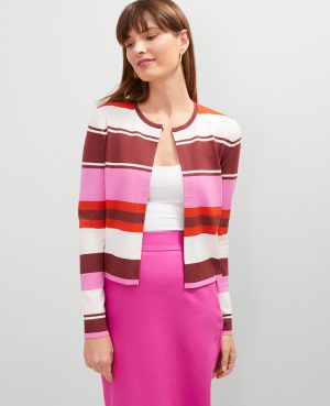 Striped Open Cardigan