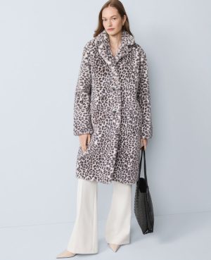Animal Print Faux Fur Coat
