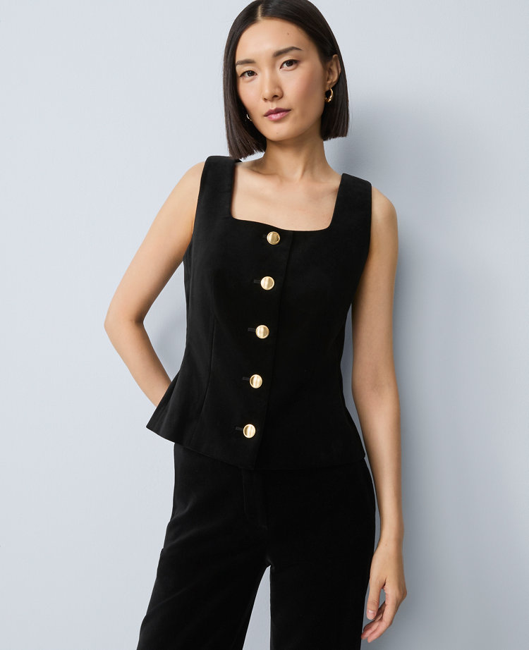 Velvet Square Neck Vest