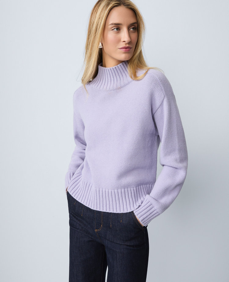 Ribbed Mock Neck Sweater