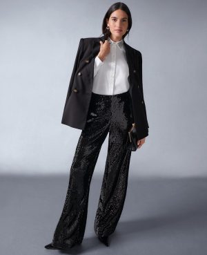 The Perfect Wide-Leg Pant in Sequin