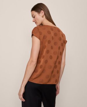 Dotted Cowl Neck Top