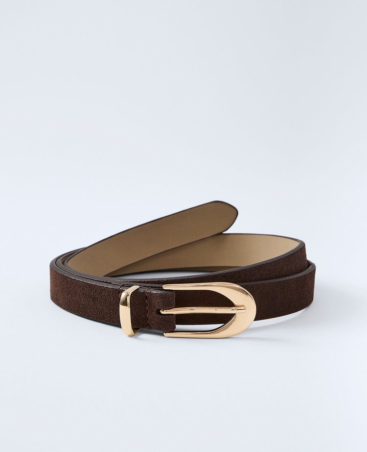 Suede Oval Buckle Belt