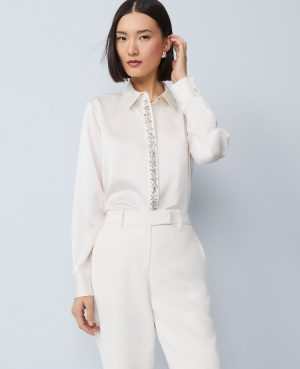 Embellished Satin Essential Shirt