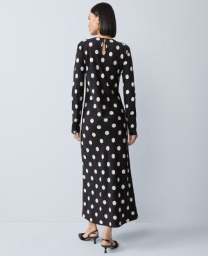 Dotted Satin Sheath Dress