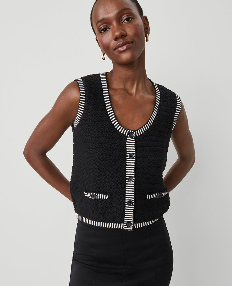 Petite Geo Stitch Sweater Vest