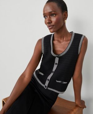 Petite Geo Stitch Sweater Vest