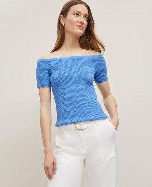 Petite Textured Off-The-Shoulder Sweater