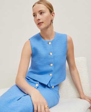 Petite Tweed Cropped Vest