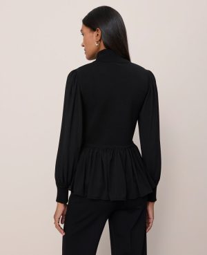 Mixed Media Turtleneck Sweater