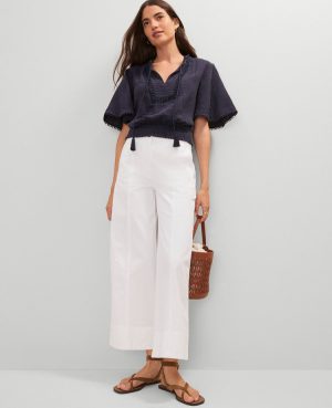 Petite Weekend Collection Wide-Leg Ankle Pant