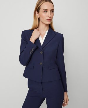The Shorter Two Button Blazer in Bi-Stretch