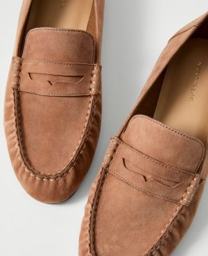 Gathered Suede Loafer