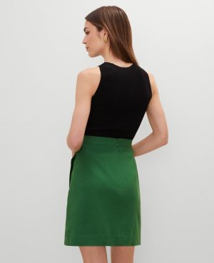 Petite Linen Blend Sarong Wrap Skirt