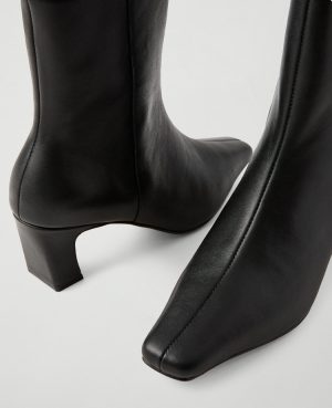 Leather Skinny Heel Bootie