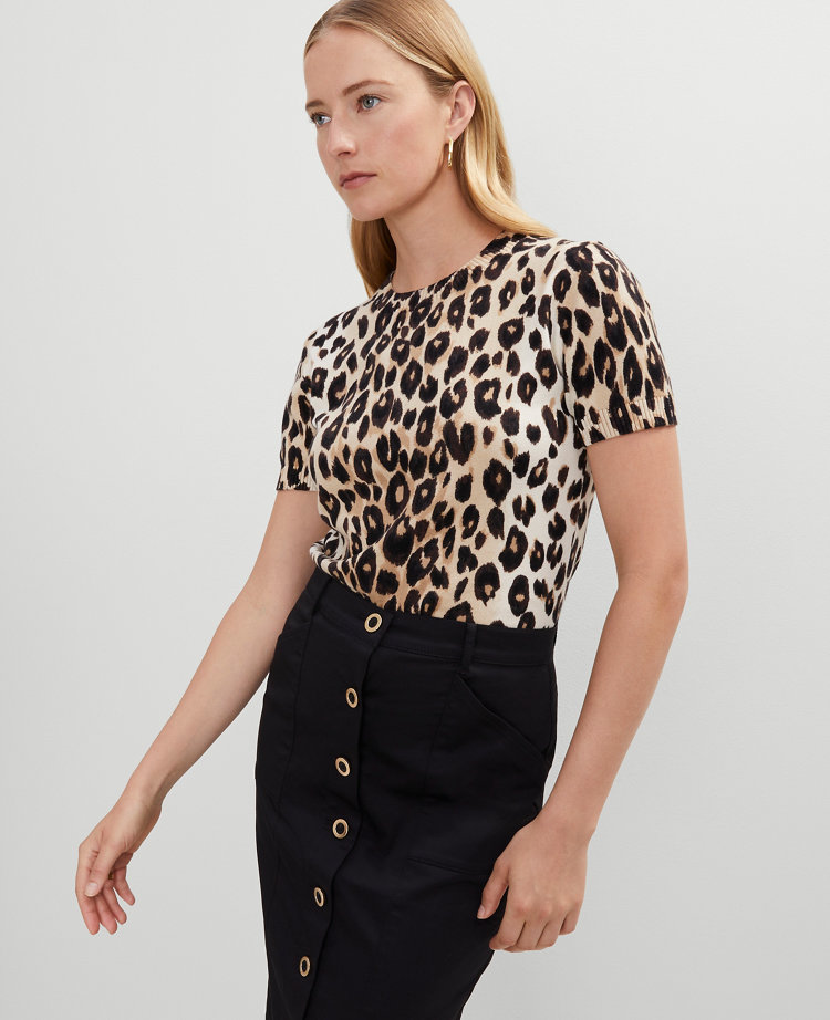 Petite Animal Print Sweater Tee